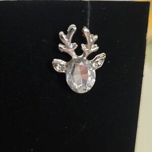 Silver Reindeer Stud Earrings